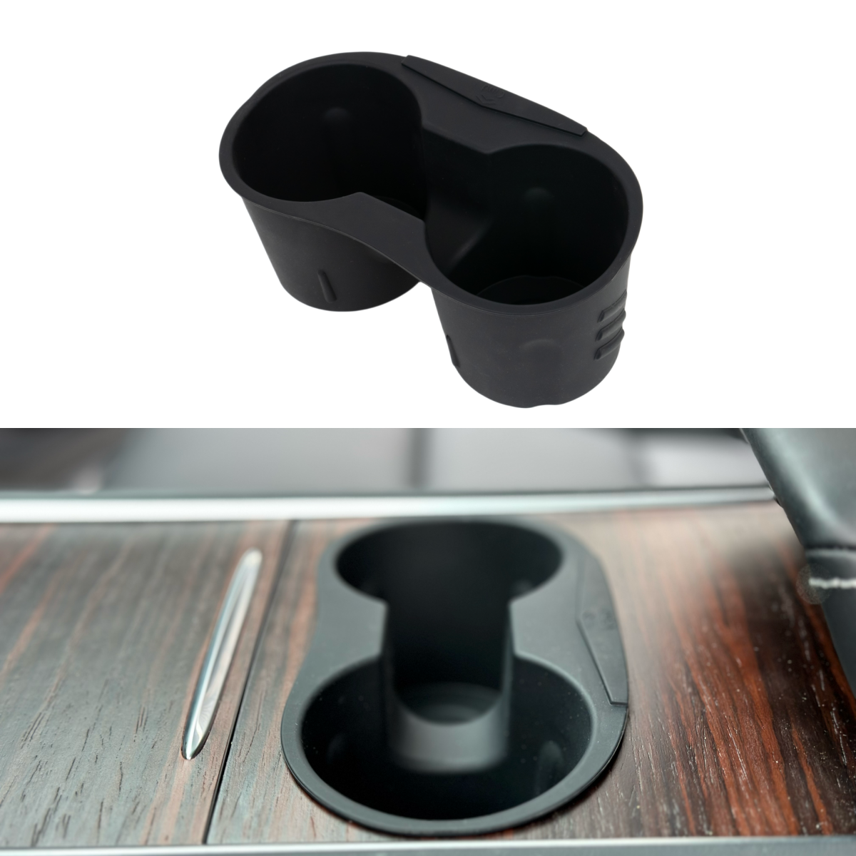 Silicone Center Console Cup Holder - Grey