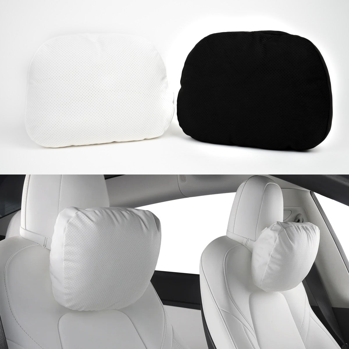 TPARTS Dupont Headrest Pillow for Tesla, White