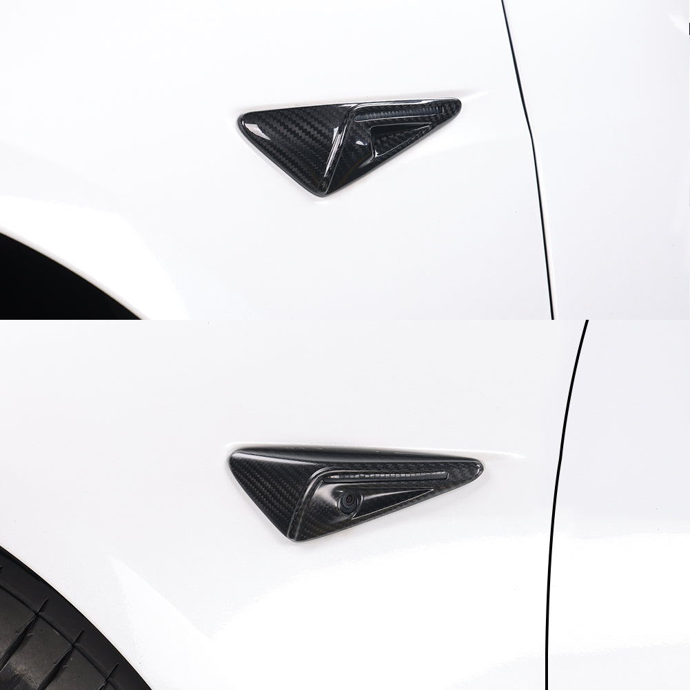 Tesla Model 3 & Y Real Carbon Fiber Side Camera Covers - TESPLUS